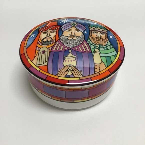 Mikasa Three Wise Men Christmas Trinket Box Lidded Dan Scannell Mosaic MCM Japan - Picture 3 of 11